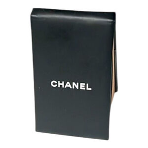 Chanel Memo Pad Notebook Vintage Black Leather Authentic 4.5”x3”